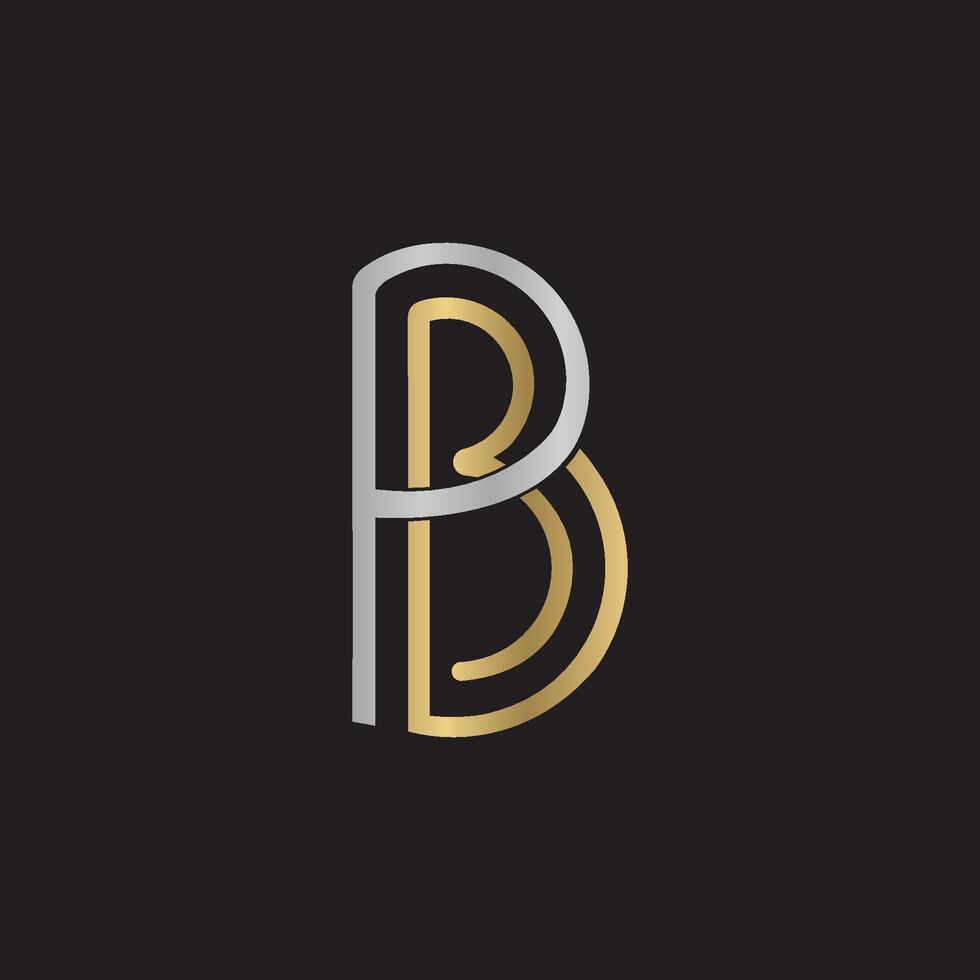 alfabet initialer logotyp pb, bp, b och p vektor