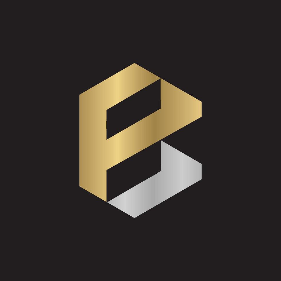 alfabet initialer logotyp pb, bp, b och p vektor