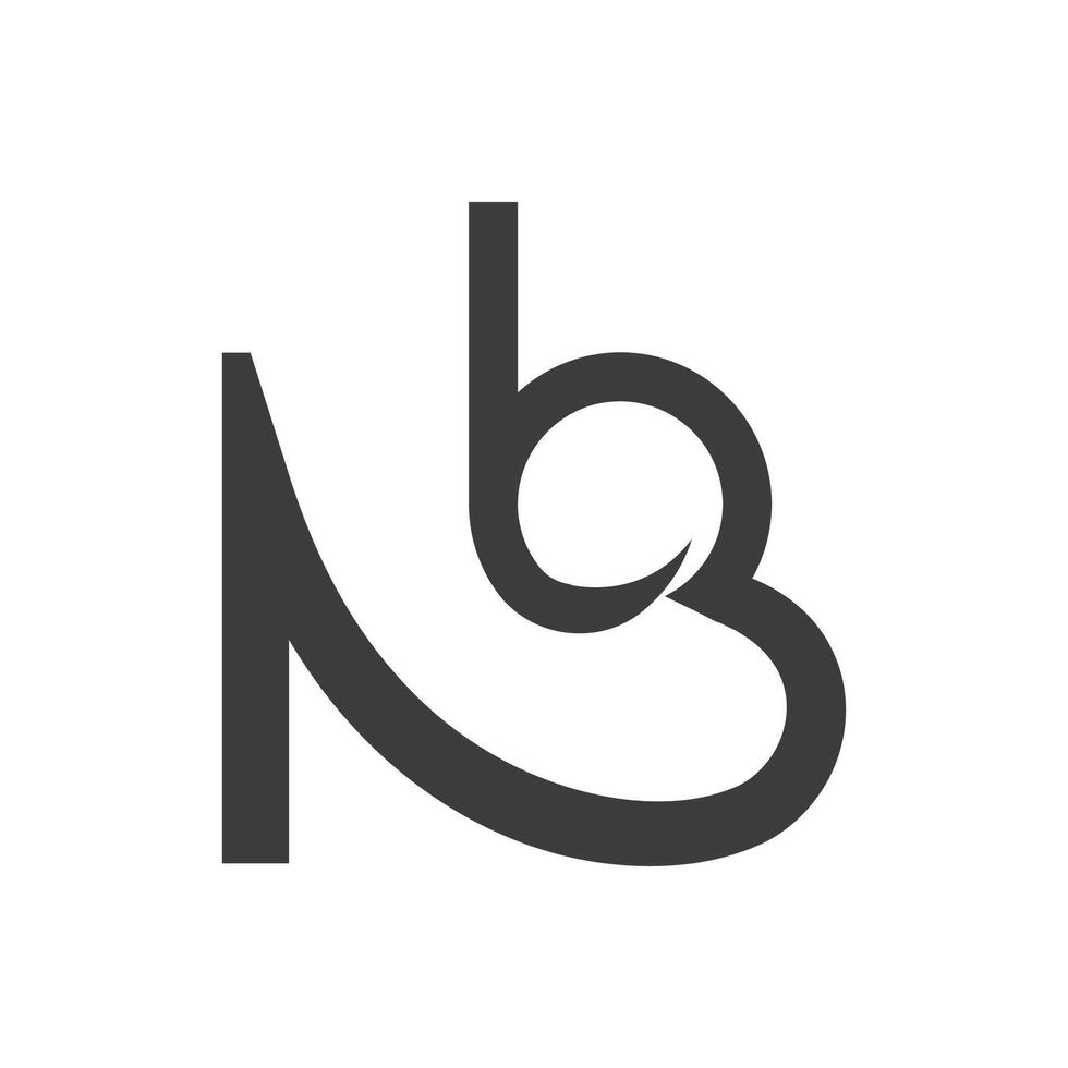 första bn brev logotyp vektor mall design. kreativ abstrakt brev nb logotyp design. länkad brev nb logotyp design.