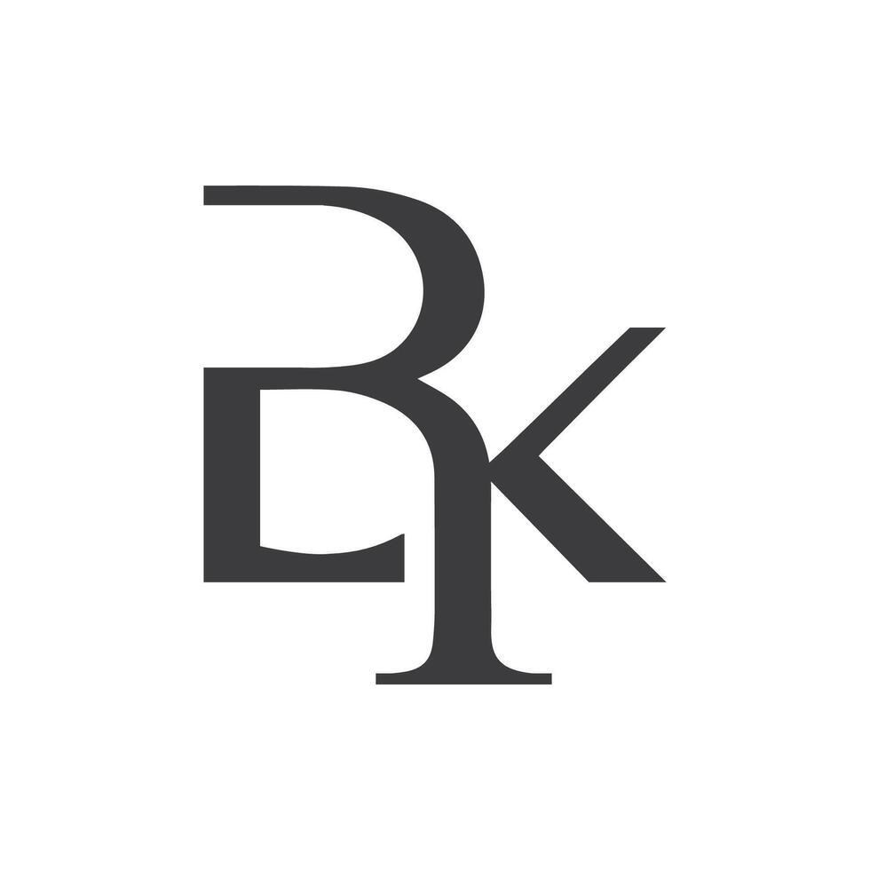 första brev bk logotyp eller kb logotyp vektor design mall