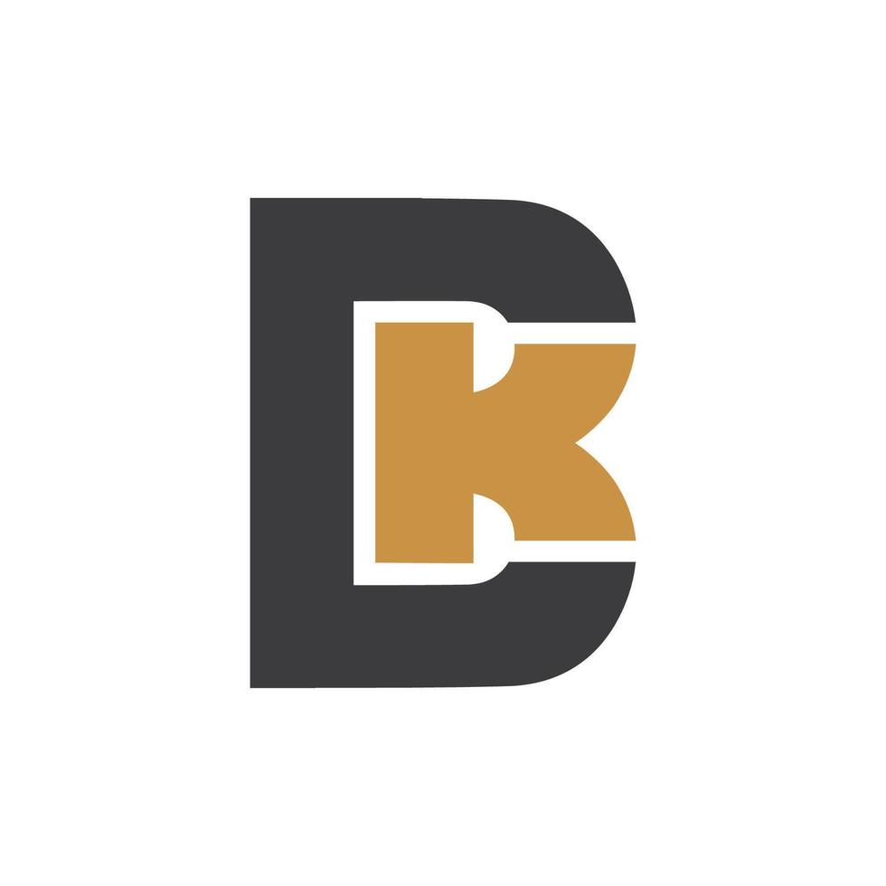 Initiale Brief bk Logo oder kb Logo Vektor Design Vorlage