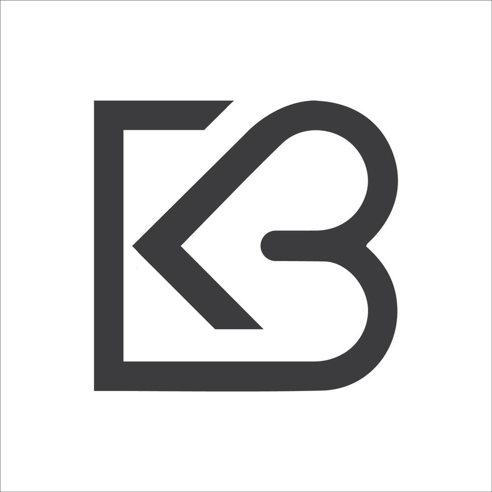 första brev bk logotyp eller kb logotyp vektor design mall