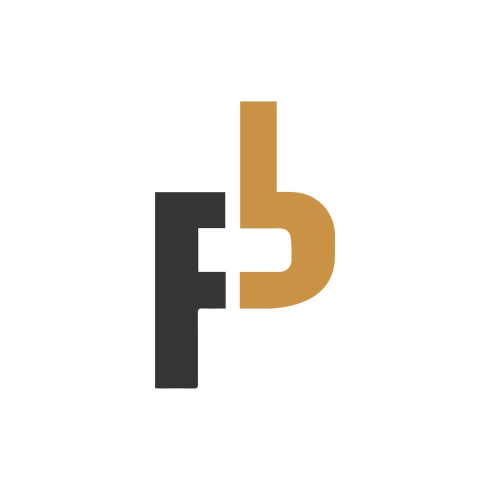 första brev bf logotyp eller fb logotyp vektor design mall
