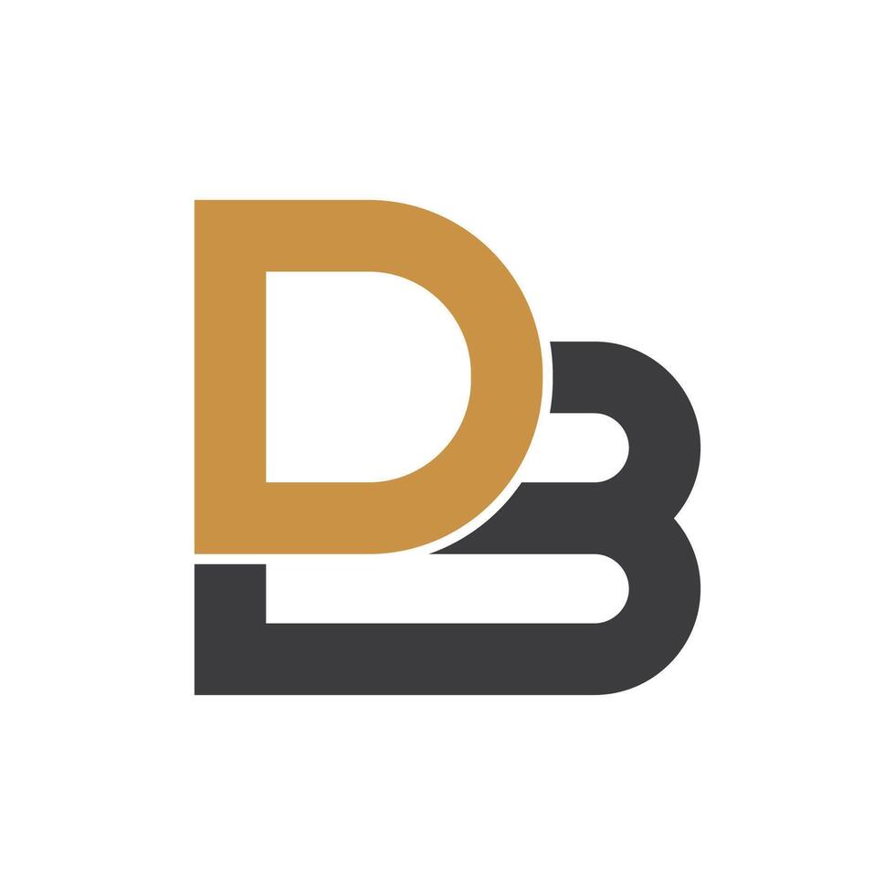första brev bd logotyp eller db logotyp vektor design mall