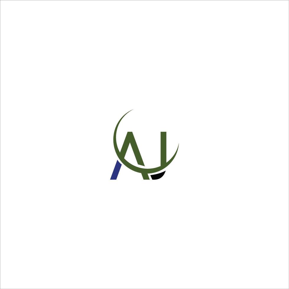 första brev ja eller aj logotyp vektor design mall