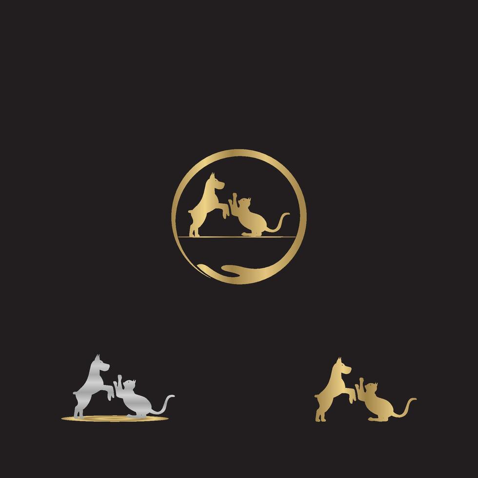 husdjur vård logotyp vektor mall