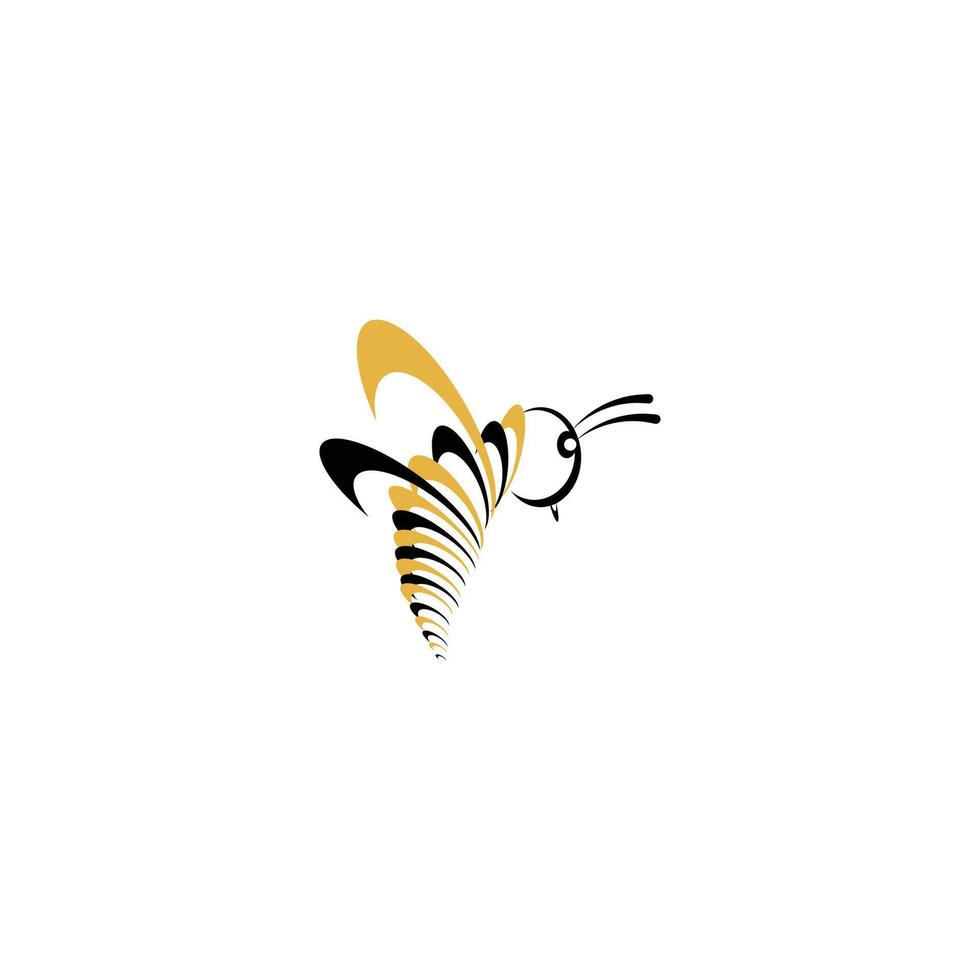 honung bi logotyp insekt design mall vektor