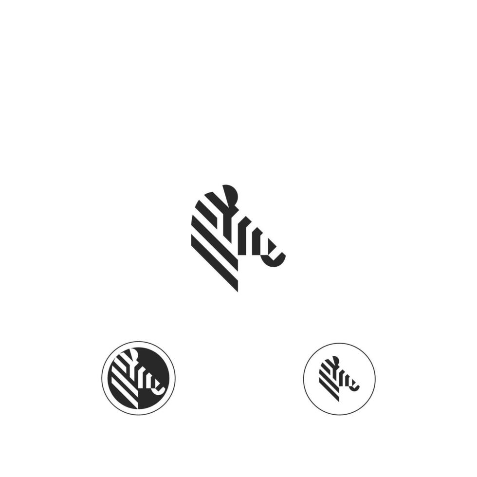 Zebra Logo Design Inspiration. Zebra Logo auf Weiß Hintergrund vektor