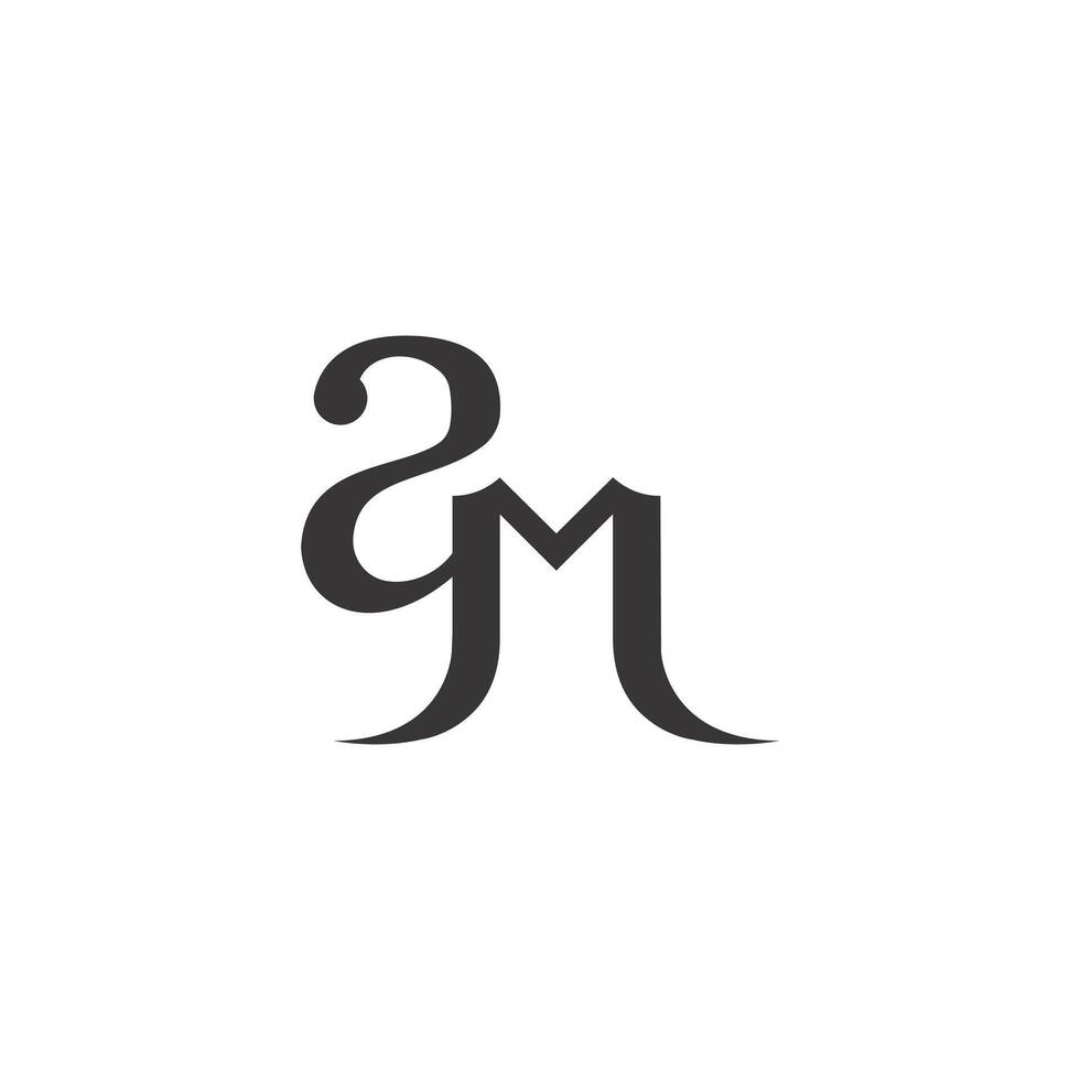 alfabetet bokstäver initialer monogram logotyp am, ma, a och m vektor