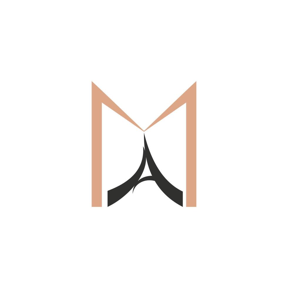 am, mamma, en och m abstrakt första monogram brev alfabet logotyp design vektor