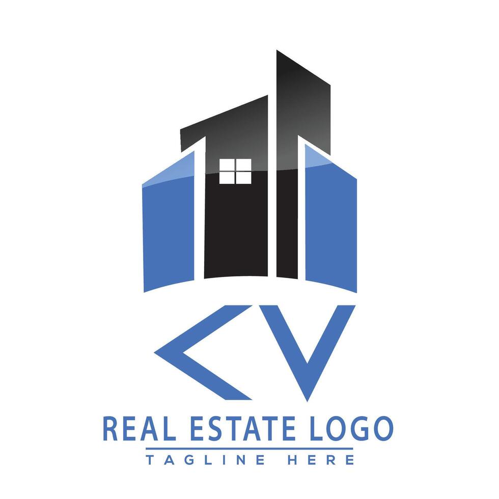 kv echt Nachlass Logo Design Haus Logo Lager Vektor. vektor