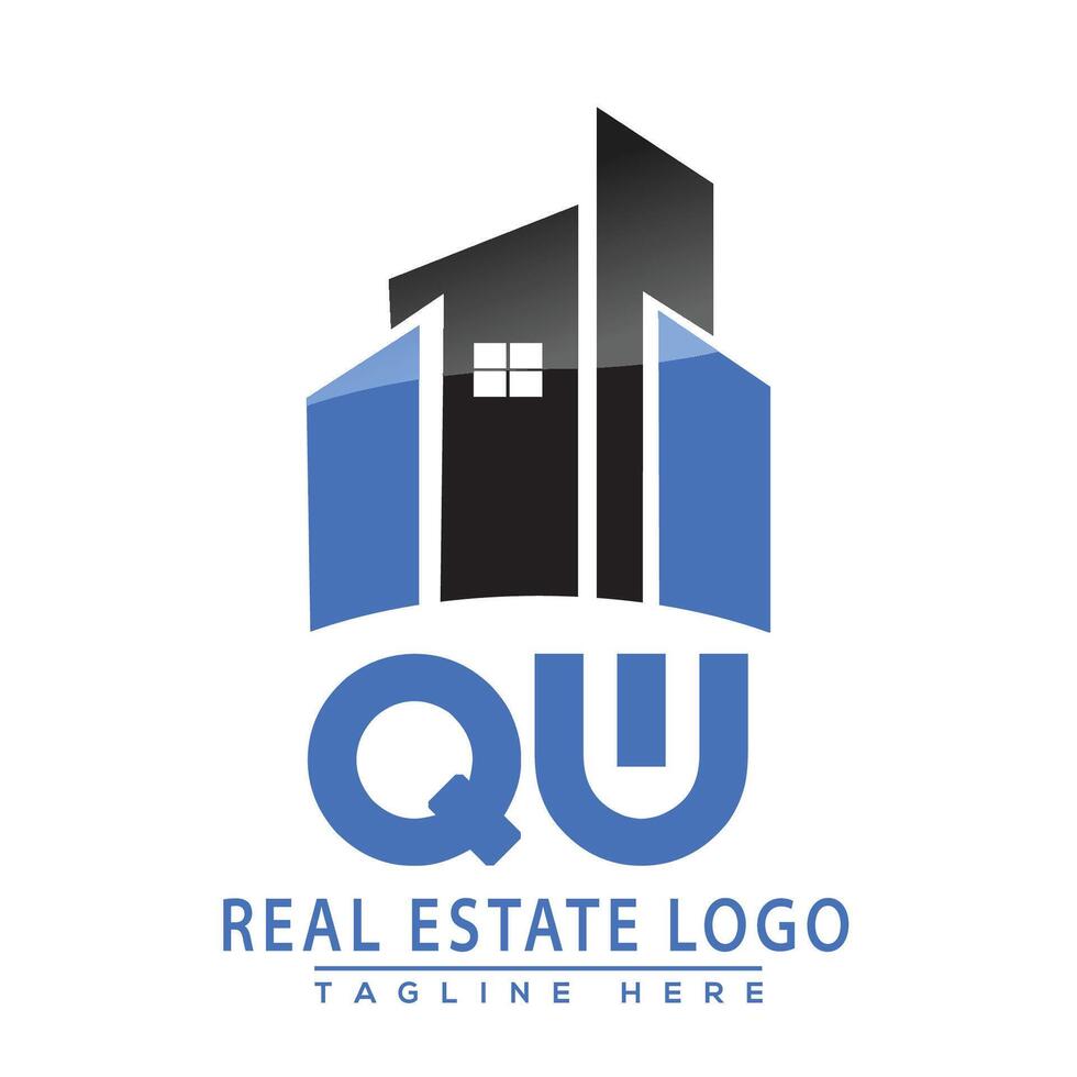 qw echt Nachlass Logo Design Haus Logo Lager Vektor. vektor