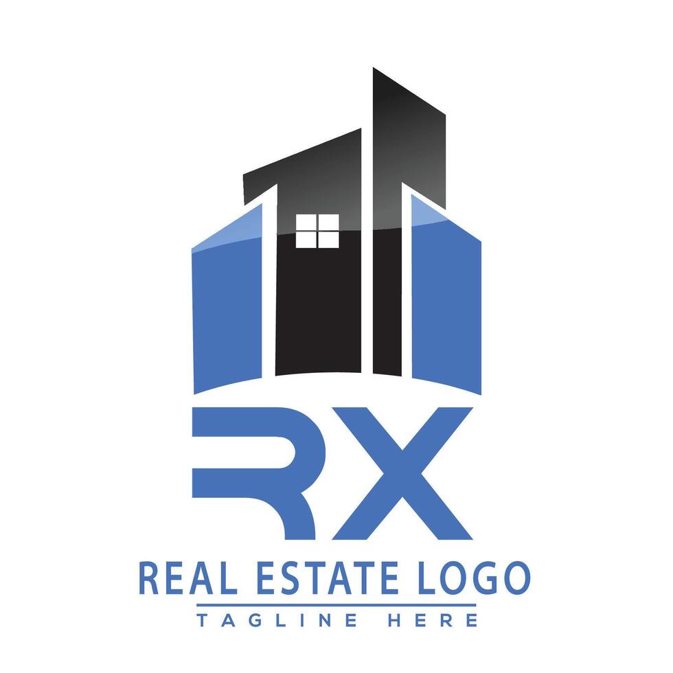 rx echt Nachlass Logo Design Haus Logo Lager Vektor. vektor