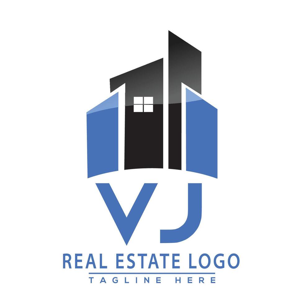 vj echt Nachlass Logo Design Haus Logo Lager Vektor. vektor