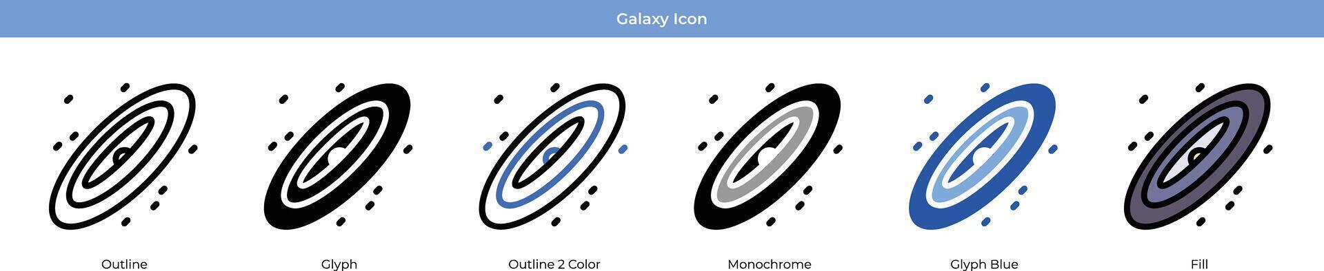 galax ikon uppsättning vektor