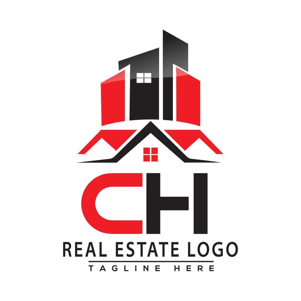 CH echt Nachlass Logo rot Farbe Design Haus Logo Lager Vektor. vektor