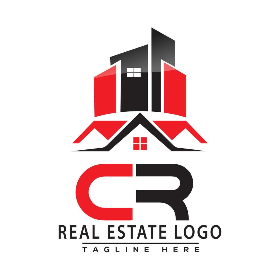 cr echt Nachlass Logo rot Farbe Design Haus Logo Lager Vektor. vektor