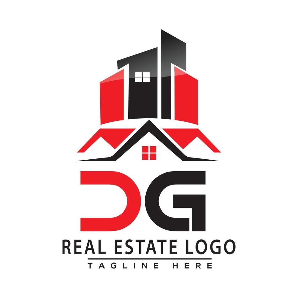 dg echt Nachlass Logo rot Farbe Design Haus Logo Lager Vektor. vektor