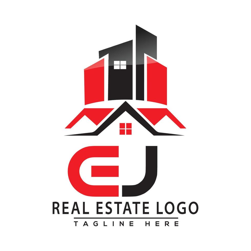 ej echt Nachlass Logo rot Farbe Design Haus Logo Lager Vektor. vektor