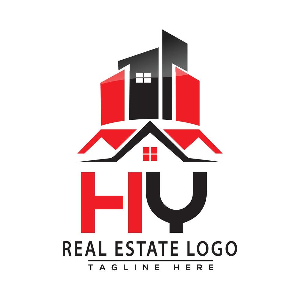 hy echt Nachlass Logo rot Farbe Design Haus Logo Lager Vektor. vektor