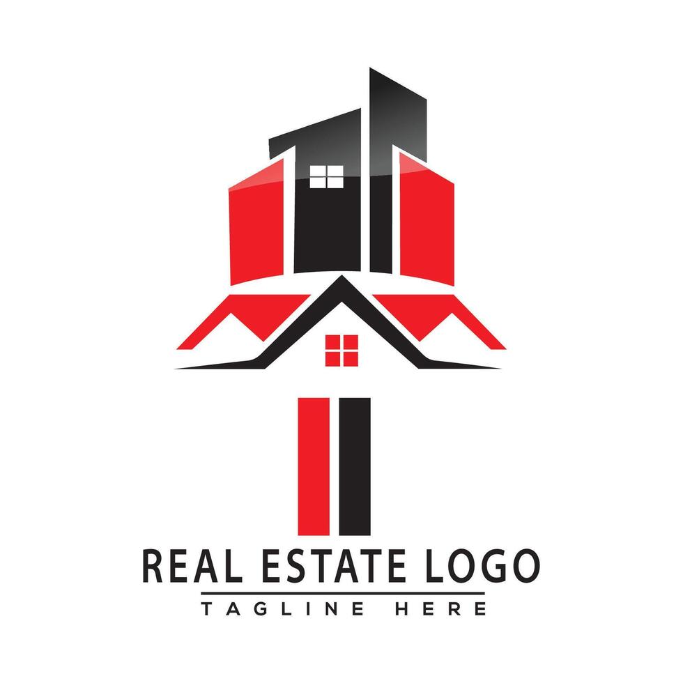 ii echt Nachlass Logo rot Farbe Design Haus Logo Lager Vektor. vektor