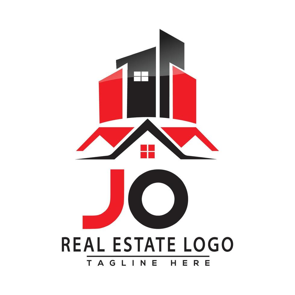 jo echt Nachlass Logo rot Farbe Design Haus Logo Lager Vektor. vektor