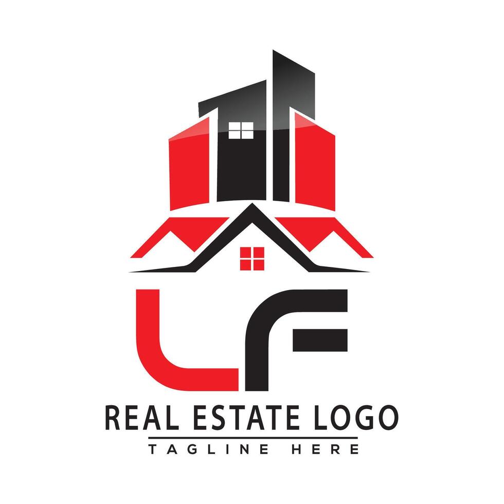 lf echt Nachlass Logo rot Farbe Design Haus Logo Lager Vektor. vektor