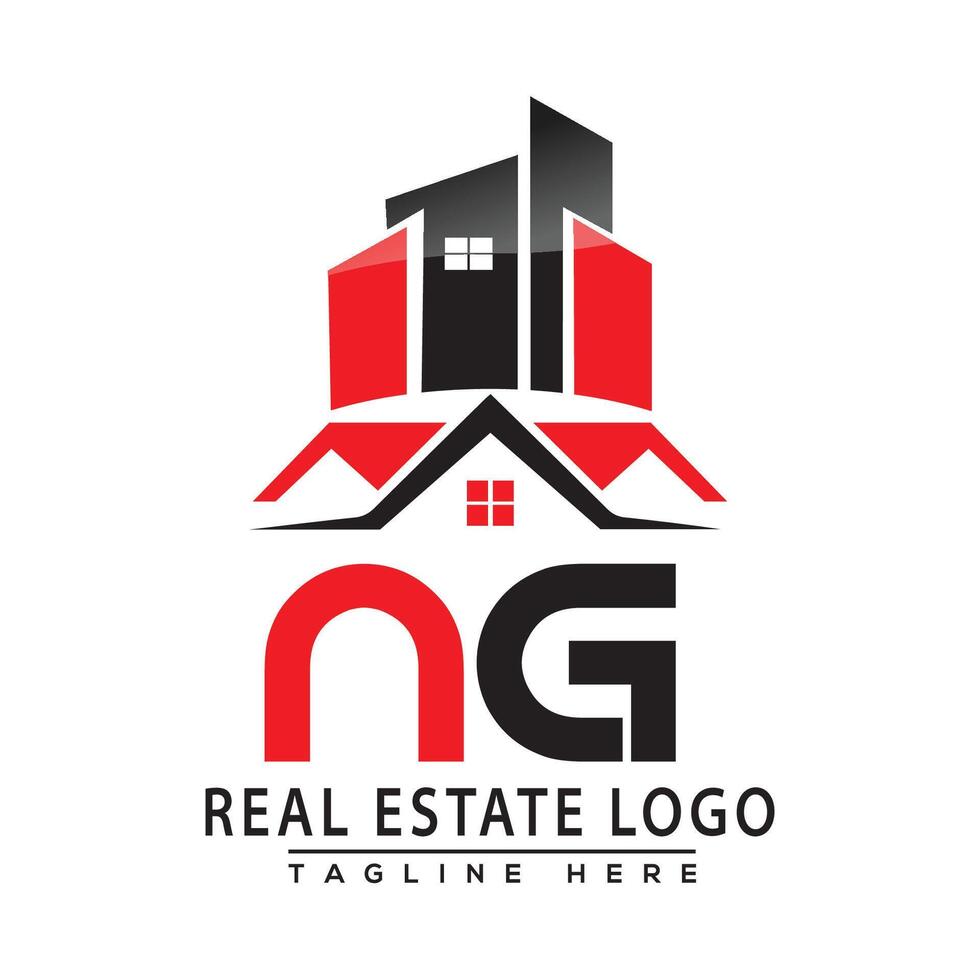 ng echt Nachlass Logo rot Farbe Design Haus Logo Lager Vektor. vektor