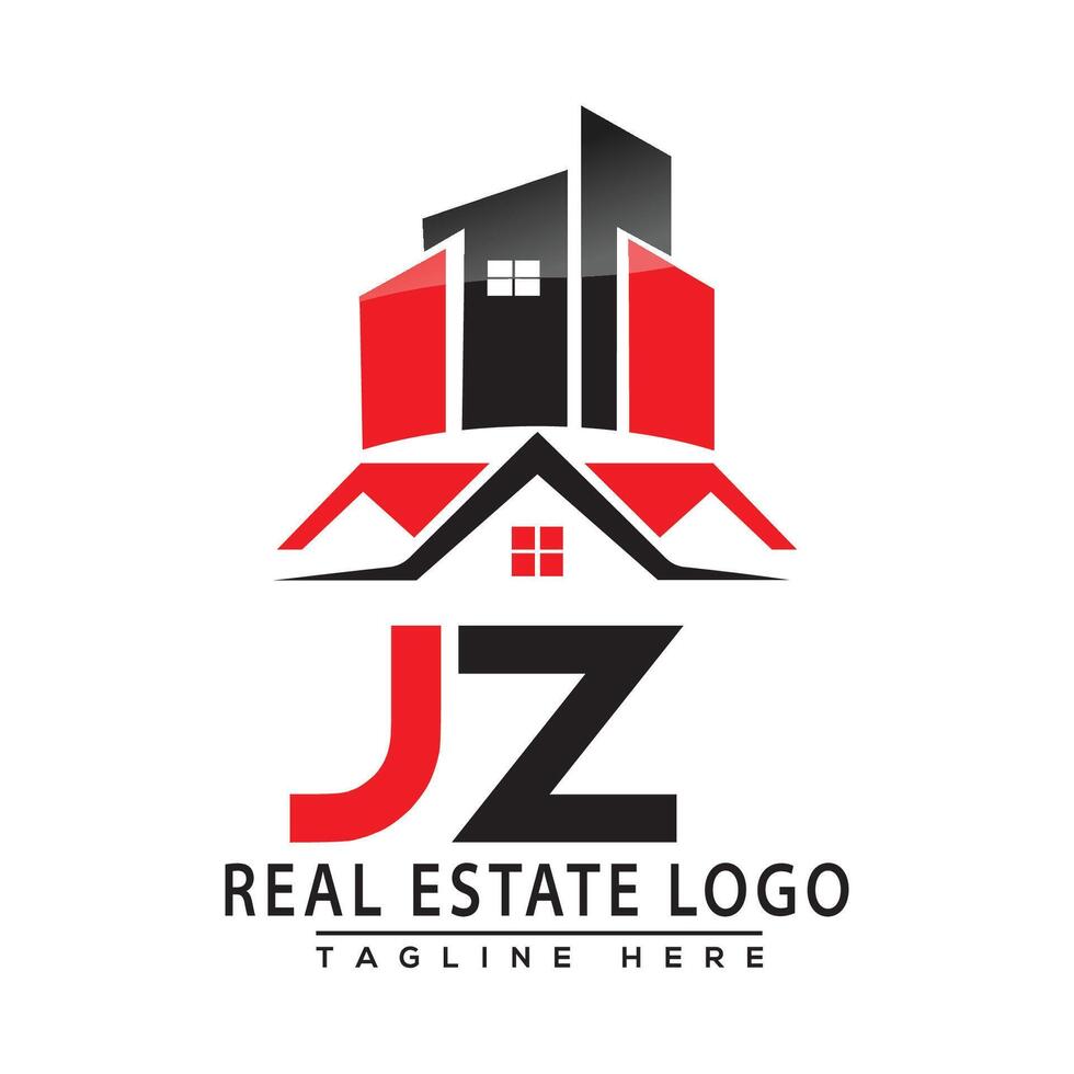 jz echt Nachlass Logo rot Farbe Design Haus Logo Lager Vektor. vektor