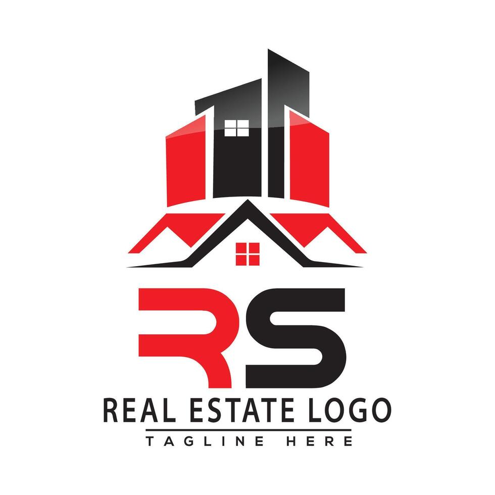 rs echt Nachlass Logo rot Farbe Design Haus Logo Lager Vektor. vektor