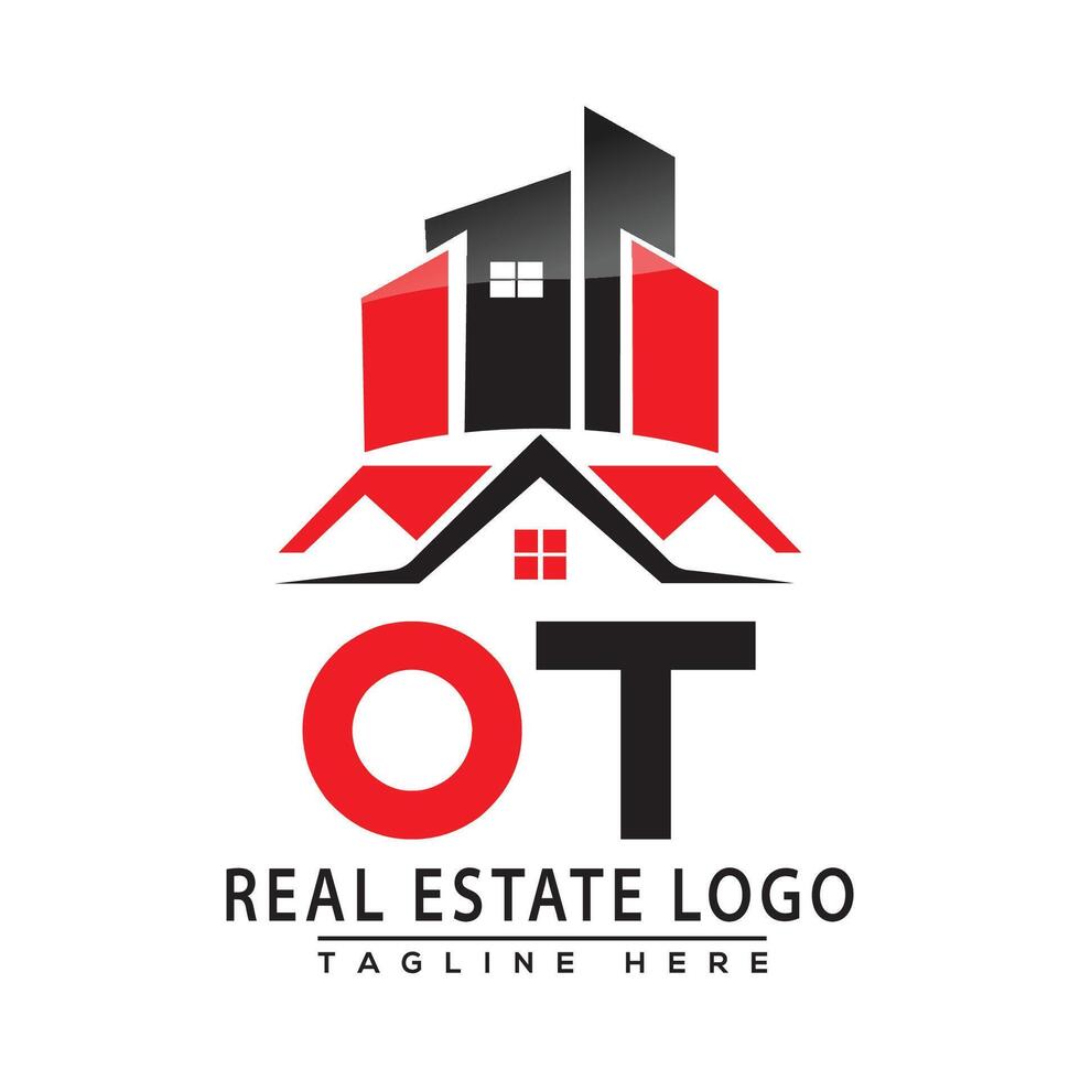 ot echt Nachlass Logo rot Farbe Design Haus Logo Lager Vektor. vektor