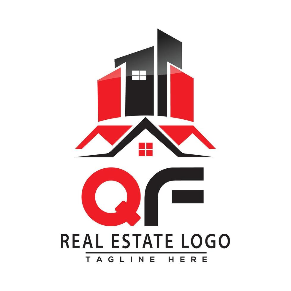 qf echt Nachlass Logo rot Farbe Design Haus Logo Lager Vektor. vektor