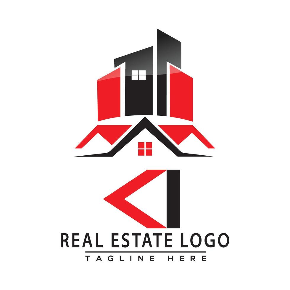 ki echt Nachlass Logo rot Farbe Design Haus Logo Lager Vektor. vektor