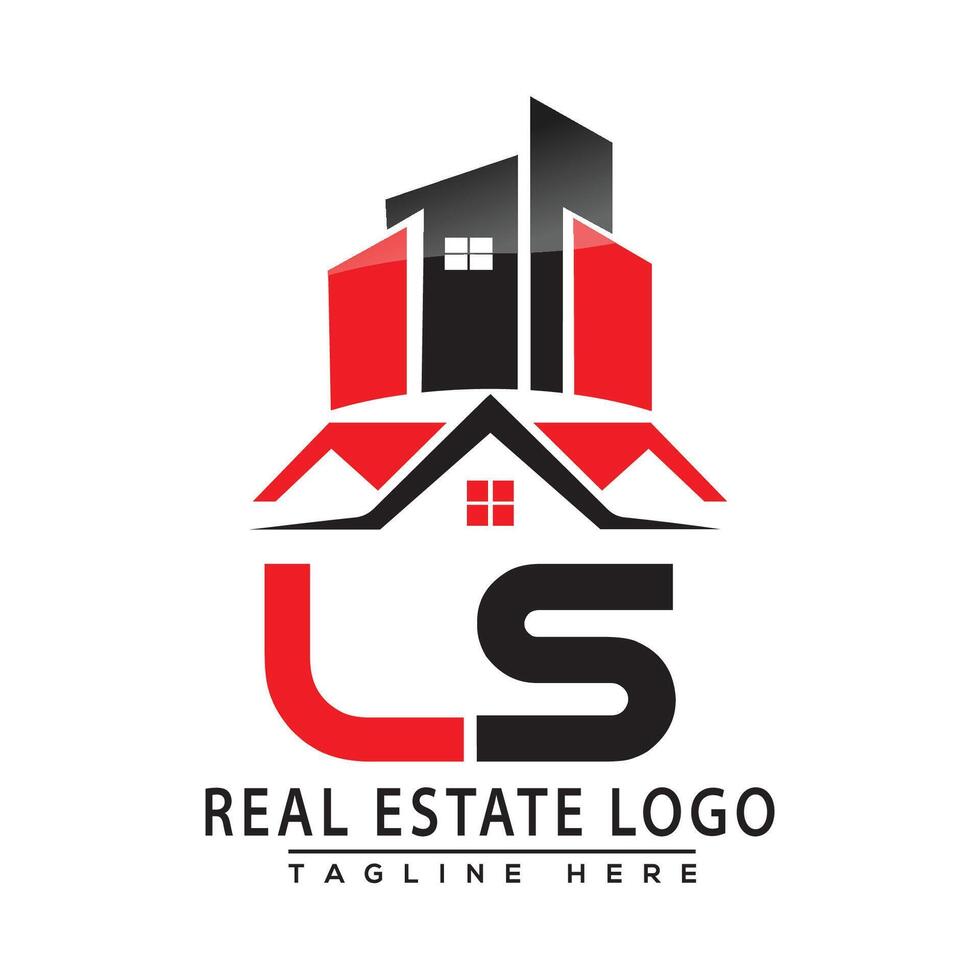 ls echt Nachlass Logo rot Farbe Design Haus Logo Lager Vektor. vektor