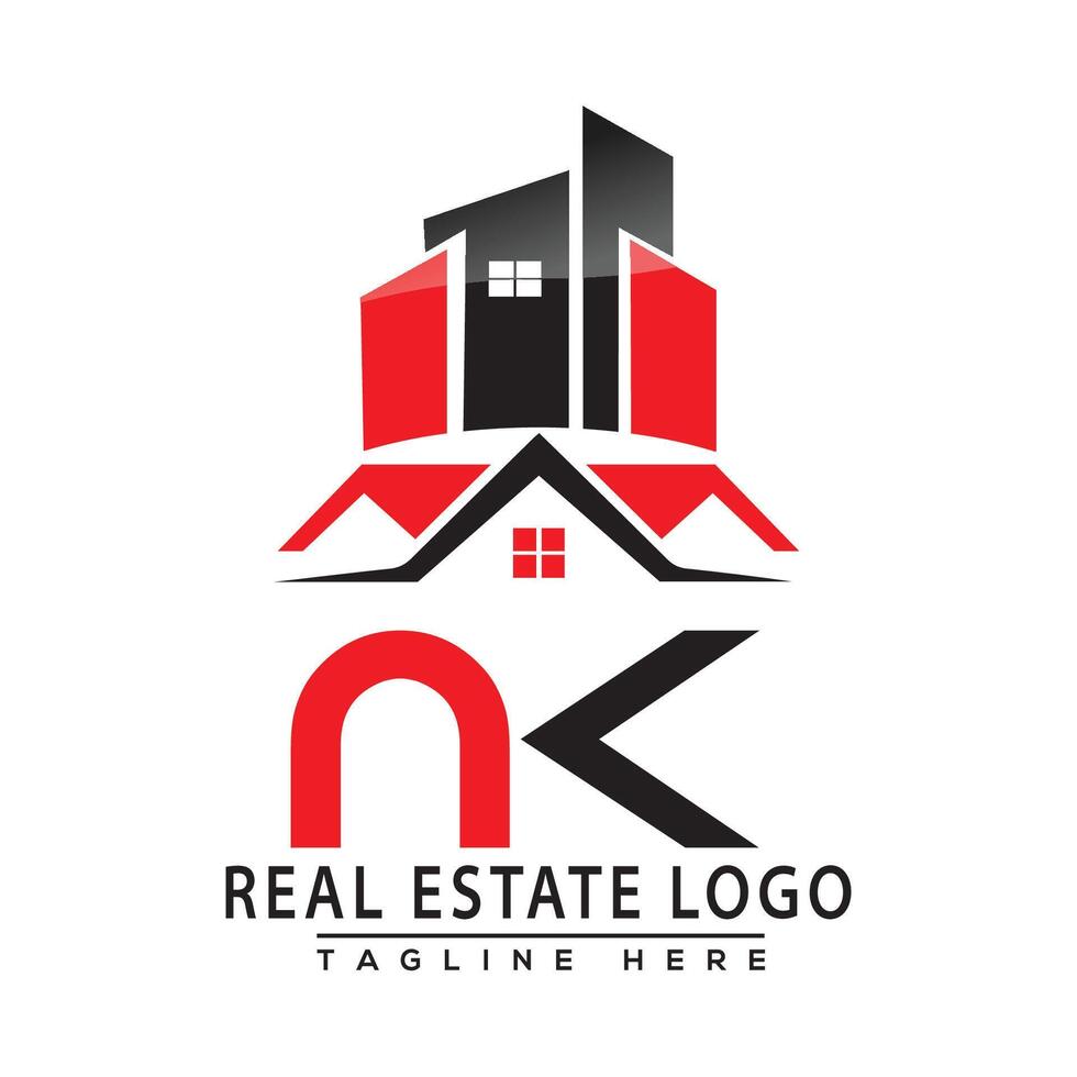 nk echt Nachlass Logo rot Farbe Design Haus Logo Lager Vektor. vektor