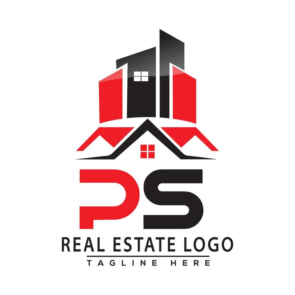 ps echt Nachlass Logo rot Farbe Design Haus Logo Lager Vektor. vektor