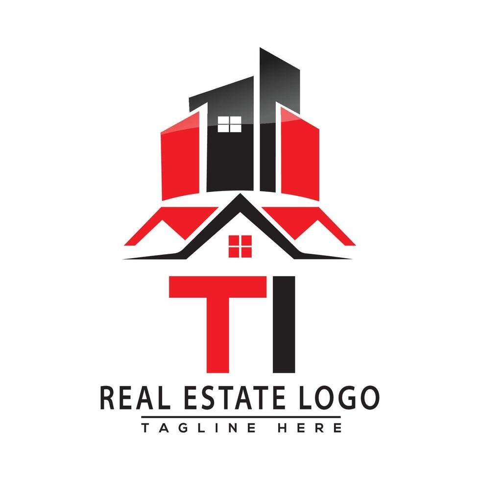 ti echt Nachlass Logo rot Farbe Design Haus Logo Lager Vektor. vektor