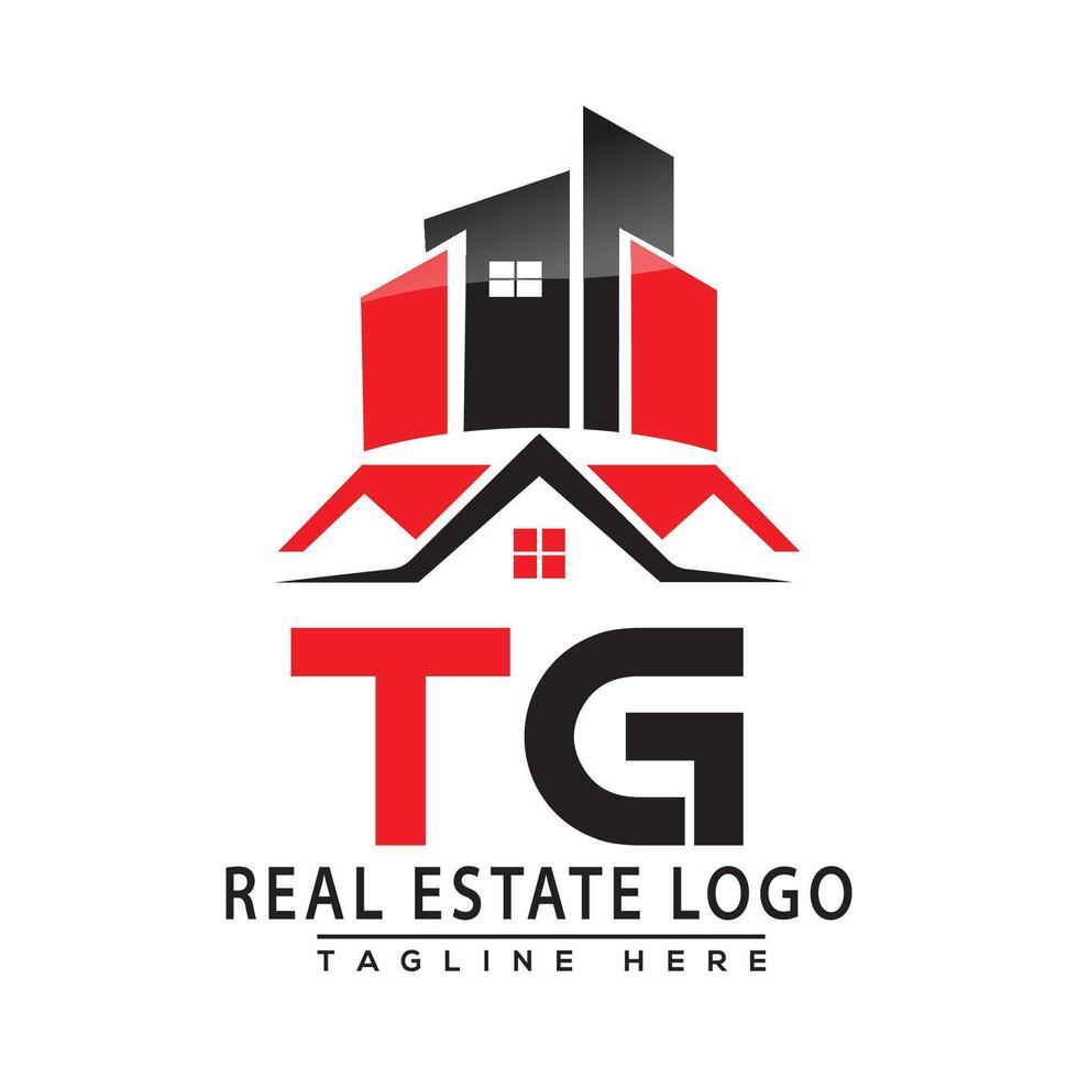 tg echt Nachlass Logo rot Farbe Design Haus Logo Lager Vektor. vektor