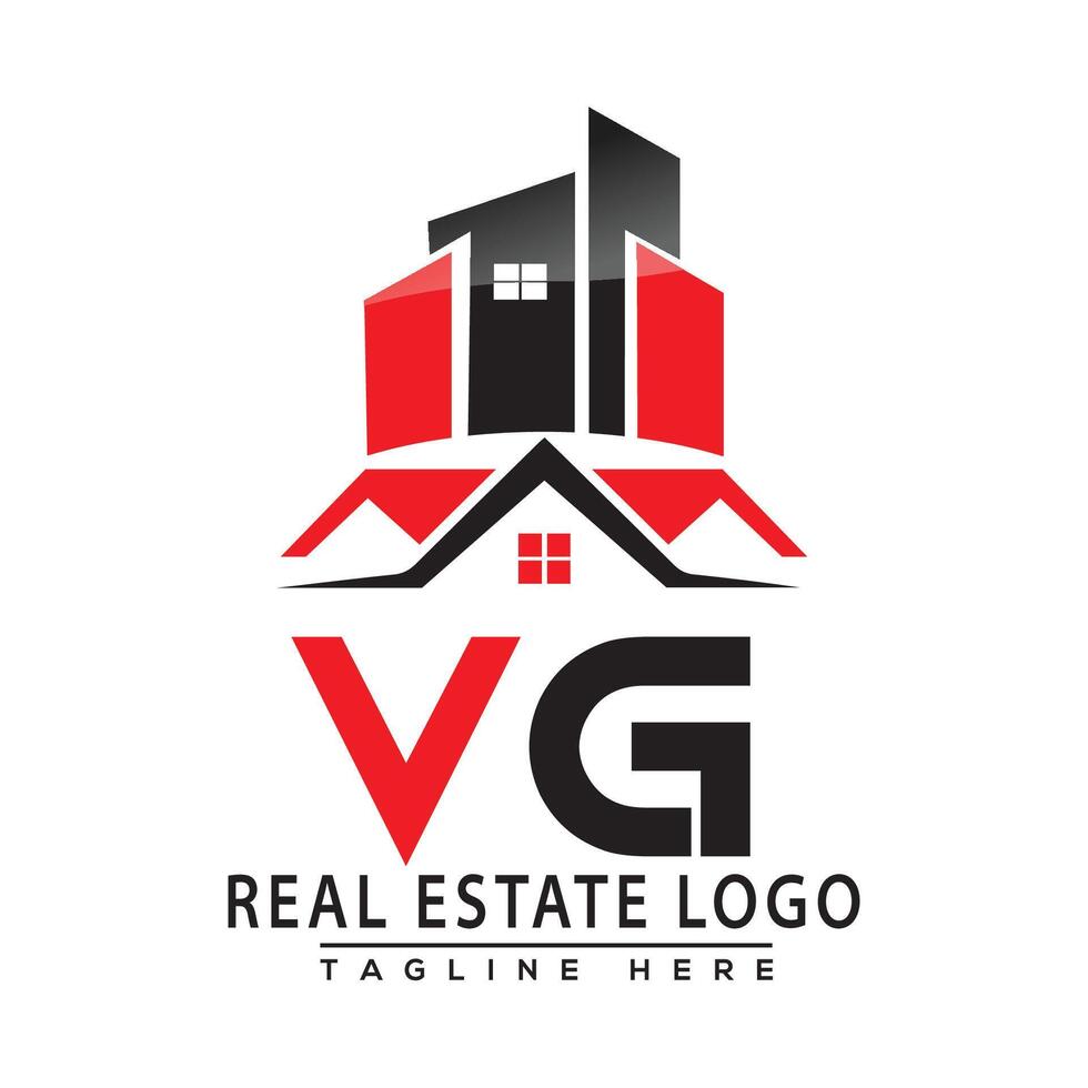vg verklig egendom logotyp röd Färg design hus logotyp stock vektor. vektor