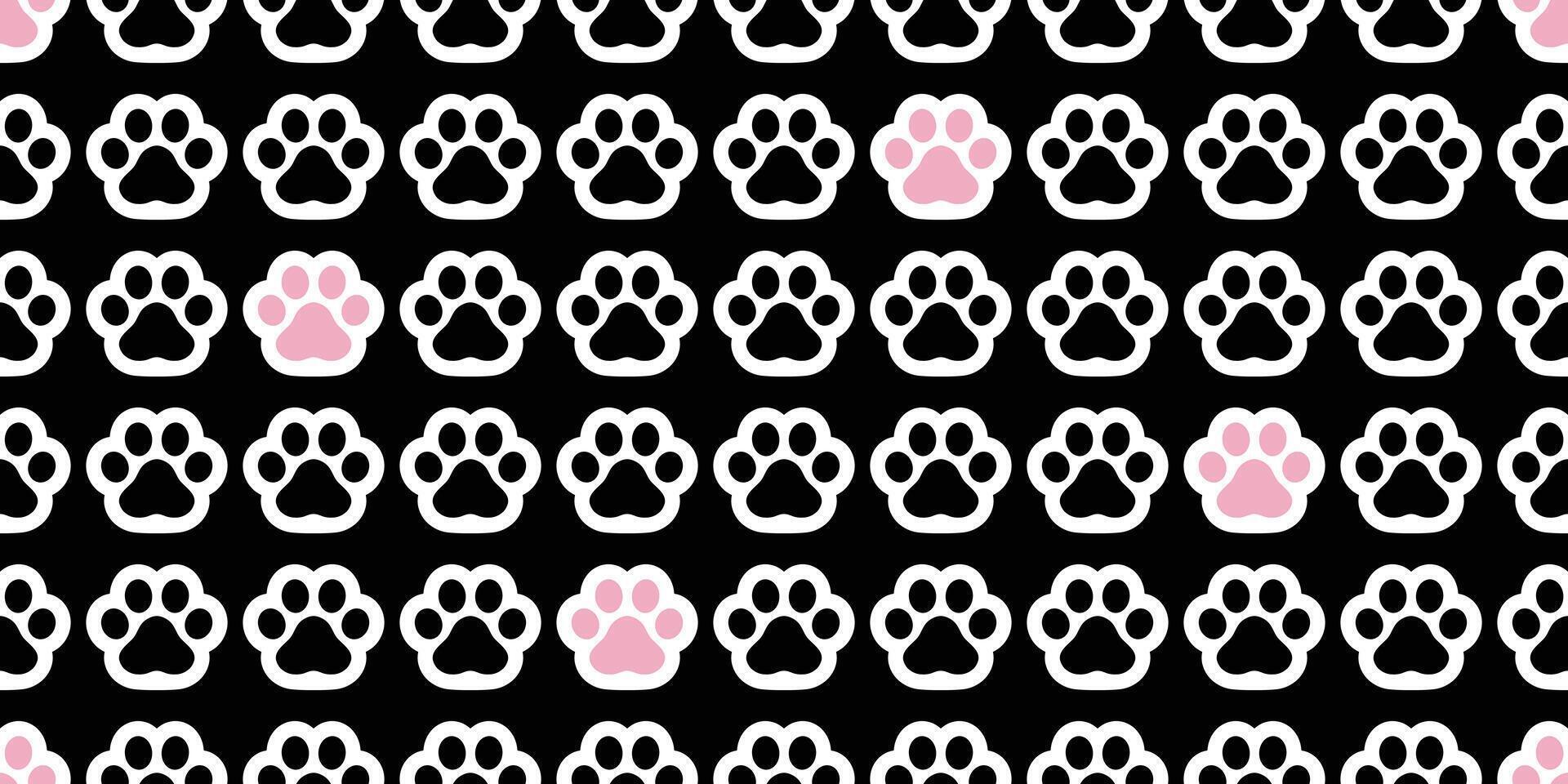 hund Tass sömlös mönster fotavtryck vektor franska bulldogg tecknad serie ikon upprepa tapet scarf isolerat bricka bakgrund illustration klotter svart rosa design