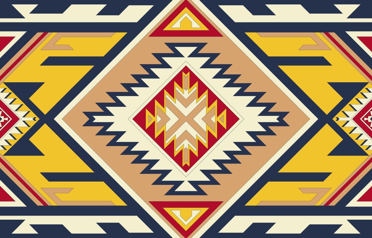 navajo Stammes- Vektor nahtlos Muster. einheimisch amerikanisch Ornament. ethnisch Süd Western Dekor Stil. Boho geometrisch Ornament. Vektor nahtlos Muster. Mexikaner Decke, Teppich. gewebte Teppich