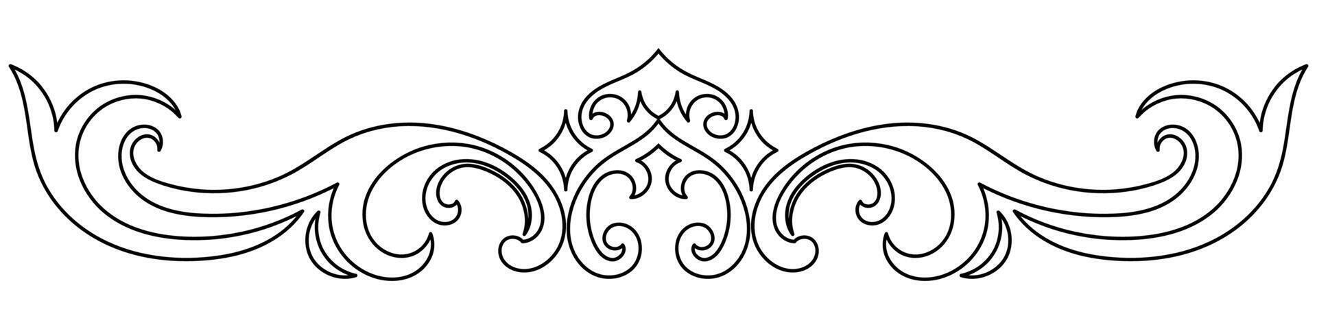 Blume Rand dekorativ Design Element Hochzeit Banner, Rahmen, Etiketten, schwarz Linien auf Weiß. vektor