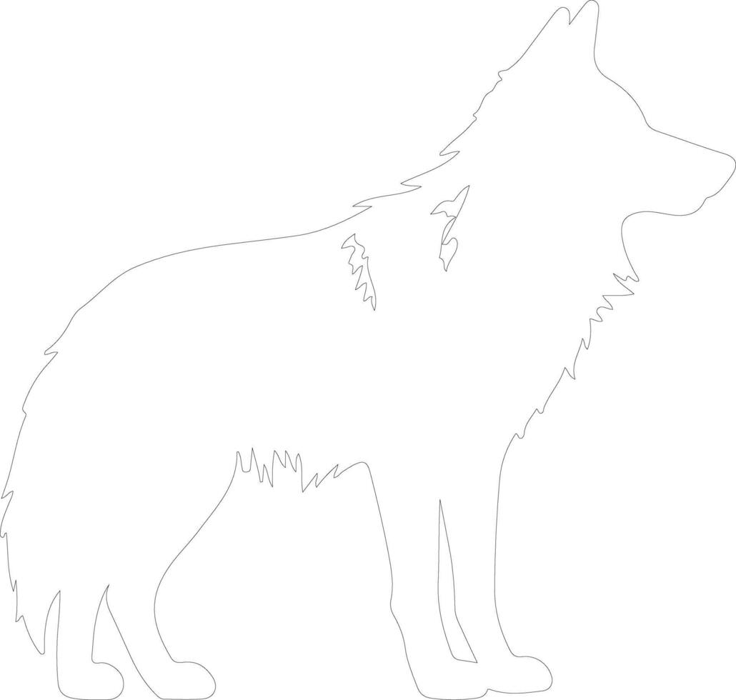 Wolf Gliederung Silhouette vektor