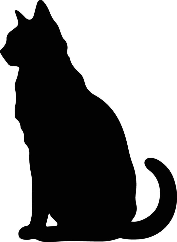 sokoke Katze schwarz Silhouette vektor