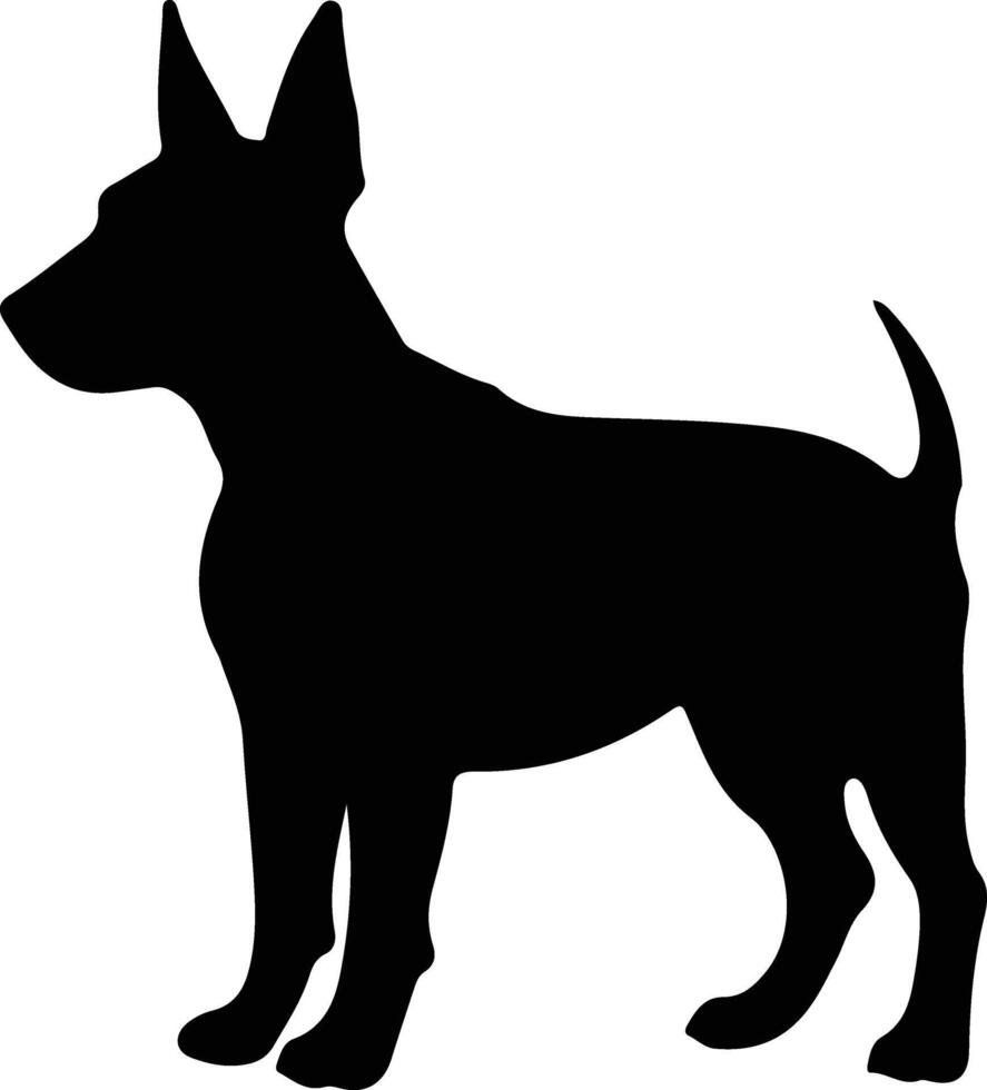 Miniatur Stier Terrier schwarz Silhouette vektor