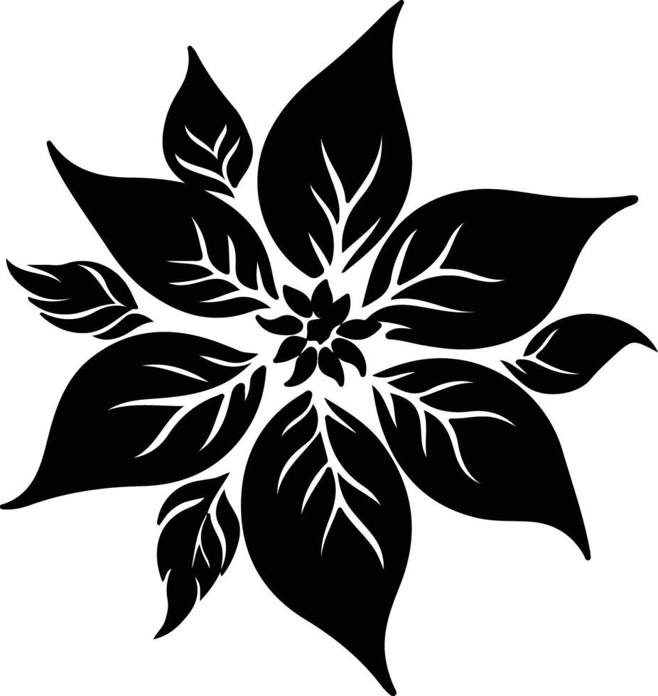 julstjärna växt svart silhuett vektor