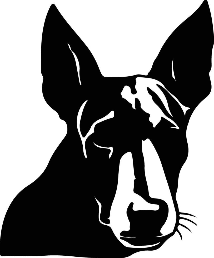 Miniatur Stier Terrier Silhouette Porträt vektor