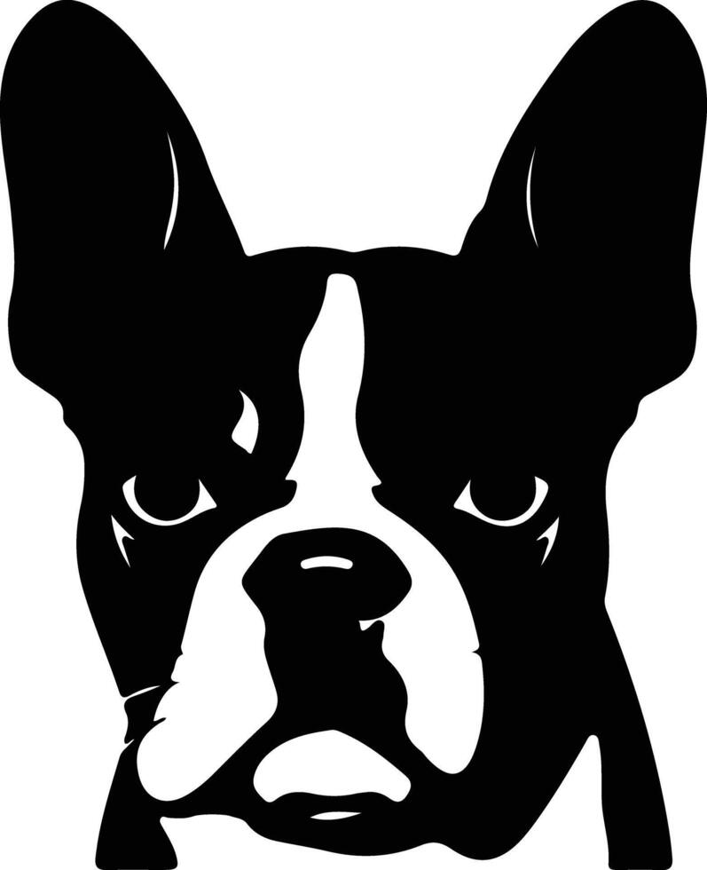 Boston Terrier schwarz Silhouette vektor