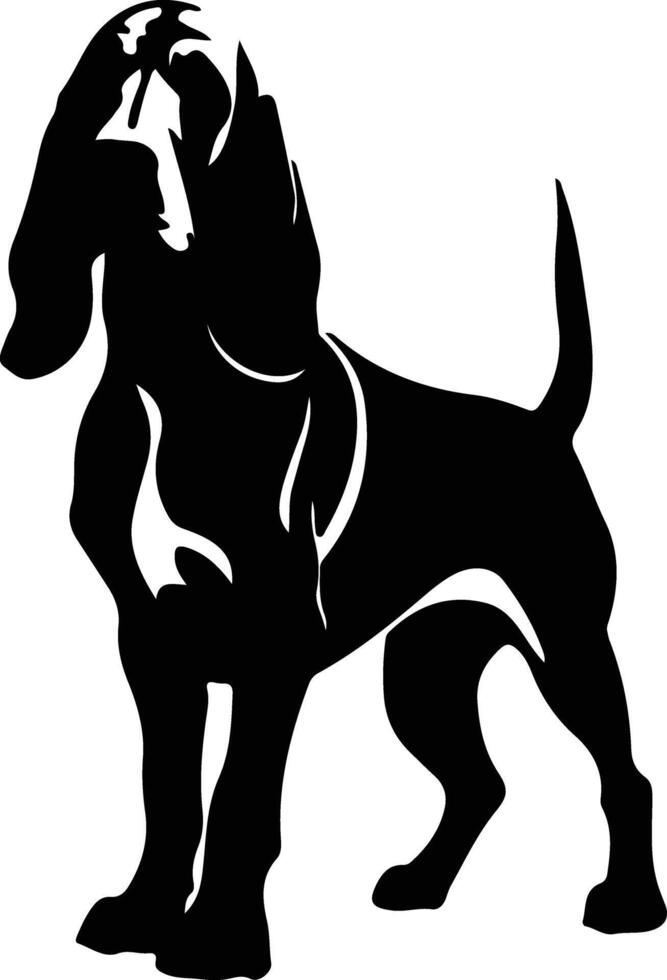 Bluthund schwarz Silhouette vektor