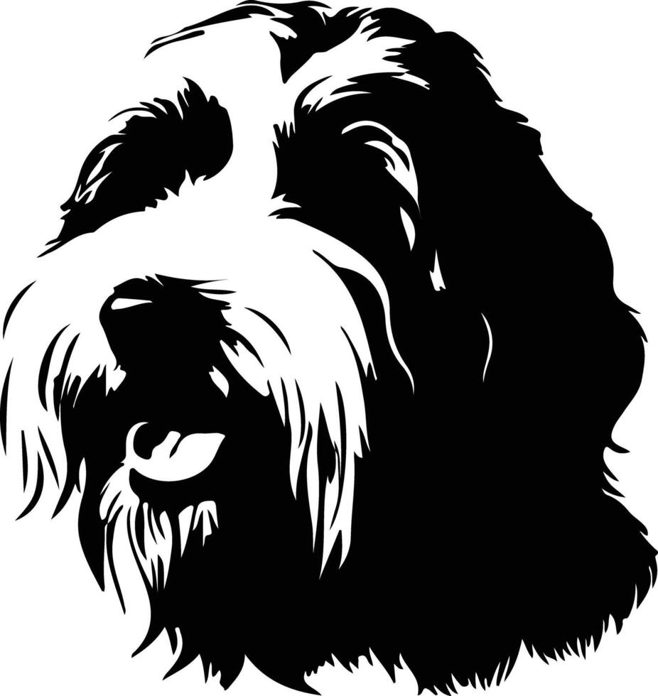 gammal engelsk sheepdog silhuett porträtt vektor